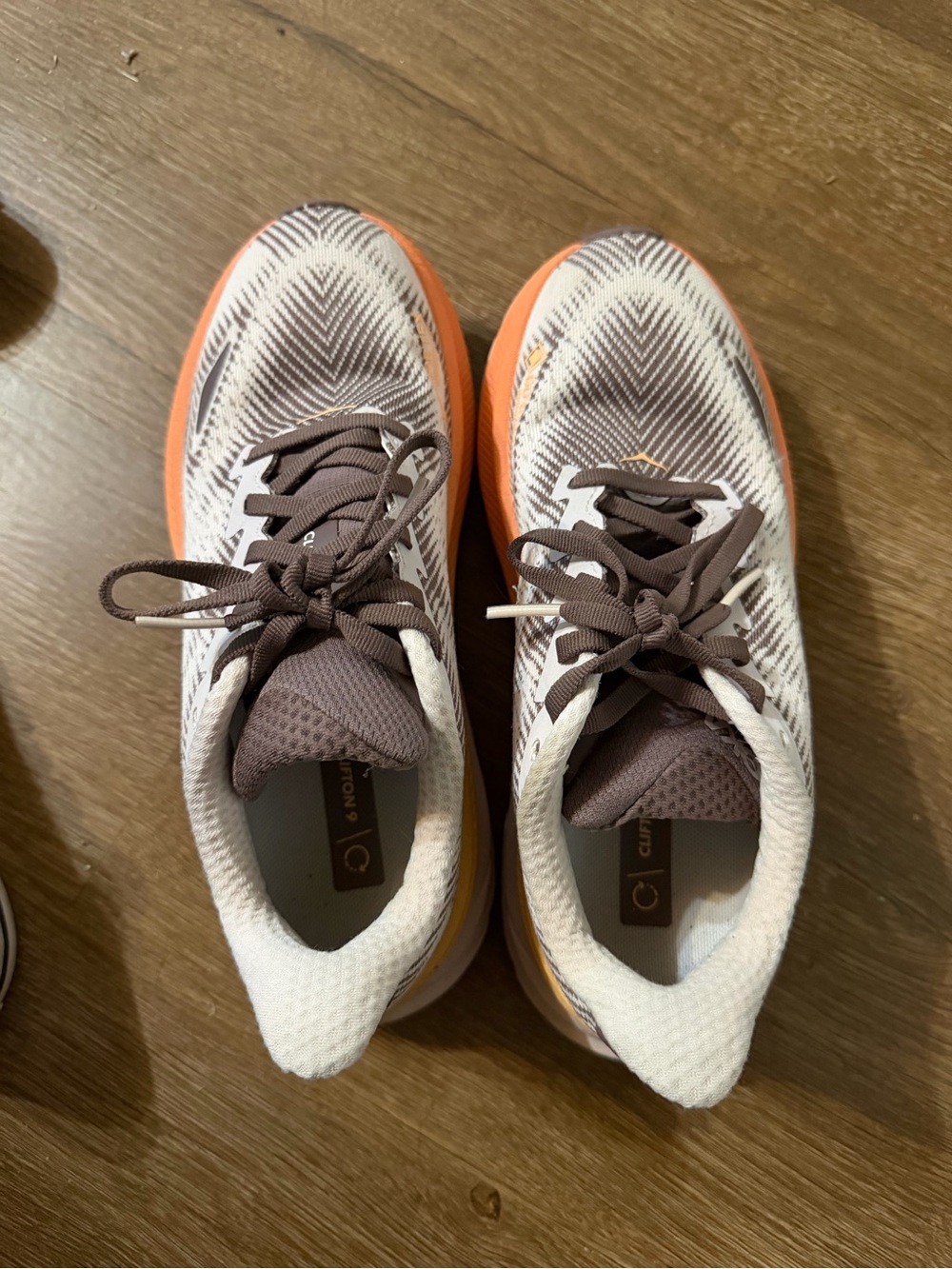 Hoka One One Women's White & Orange Running Shoes